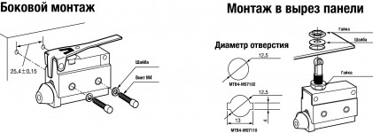 Монтаж концевых выключателей серии MTB4-MS