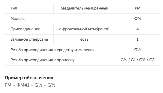 Мембранные разделители сред, присоединение с фронтальной (открытой) мембраной