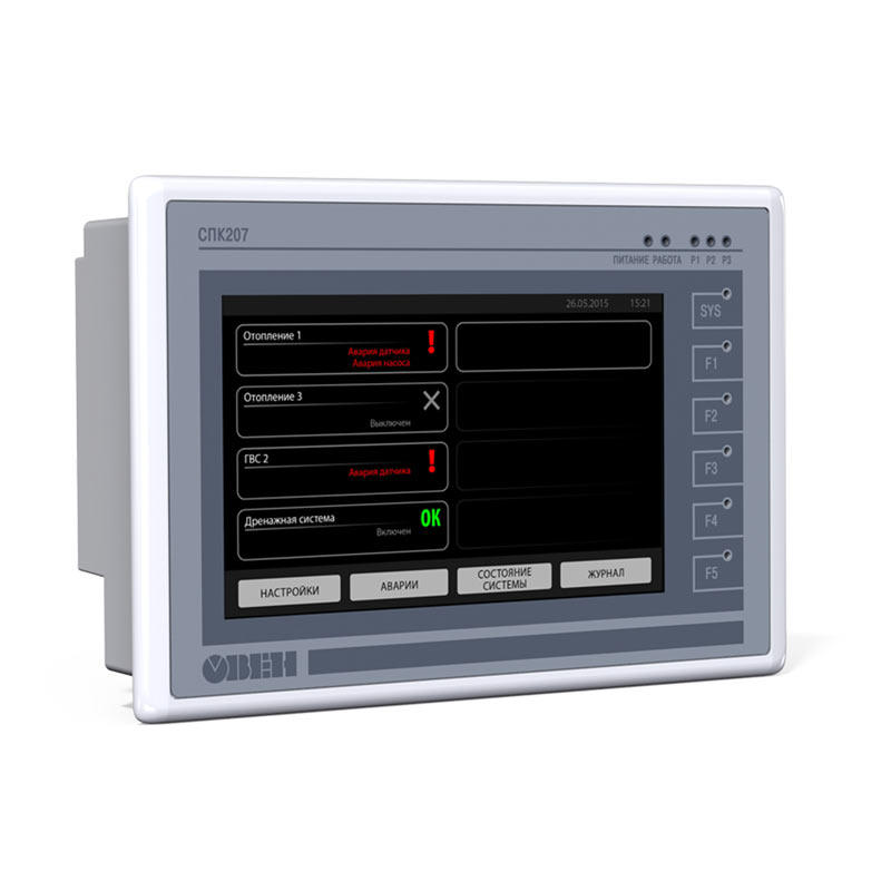 Сенсорные панельные контроллеры для автоматизации распределенных систем СПК207 / СПК210